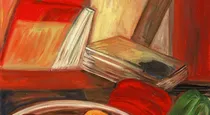Books and fruit