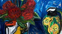Still life with sunflower jug