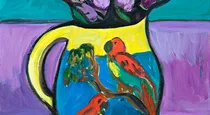 Still life with lorikeet jug